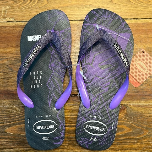 Havaianas x Marvel | Black Panther | Sandals Thong Flip Flops | Men’s 9/10 - Picture 1 of 6